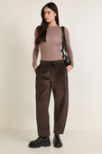 Wundermost Ribbed Wool Crewneck Long-Sleeve Bodysuit